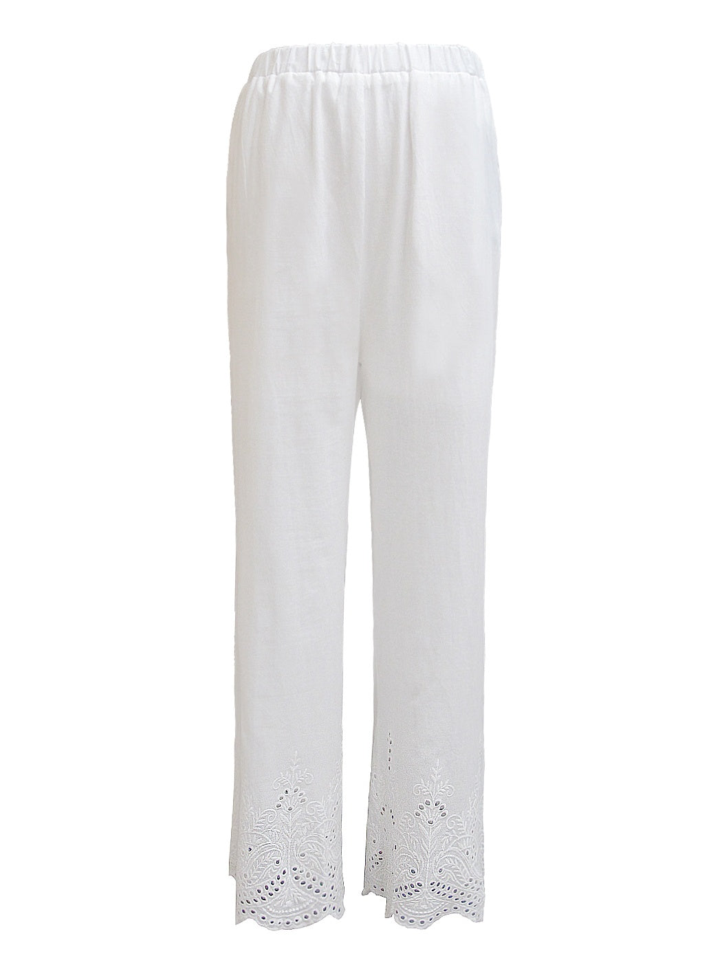 Anna-Kaci Womens Elastic Waist Loose Fit Casual Cotton Straight Leg Lounge Pants, White, Small, Small 4-6 / Navy Anna-Kaci Womens Elastic Waist Loose Fit Casual Cotton Straight Leg Lounge Pants, White, Small, Small 4-6 / Navy