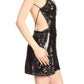 Open Back Sparkle Sequin Mini Dress