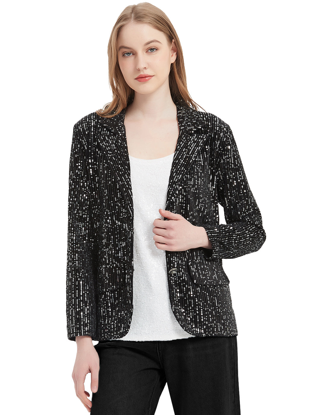 Evening Sparkle Sequin Blazer Jacket