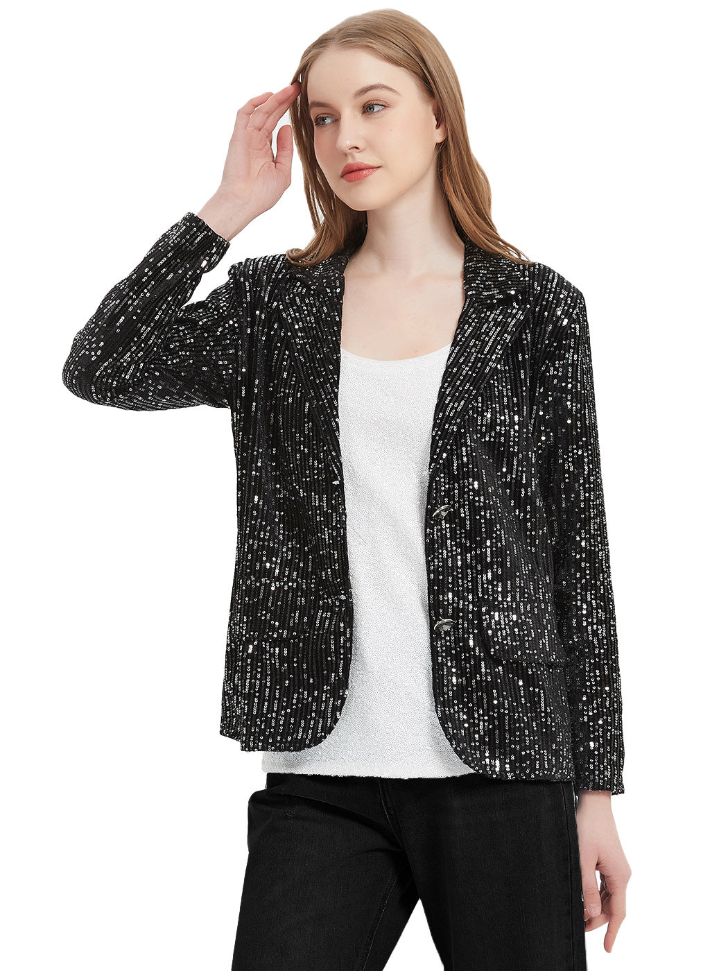 Evening Sparkle Sequin Blazer Jacket