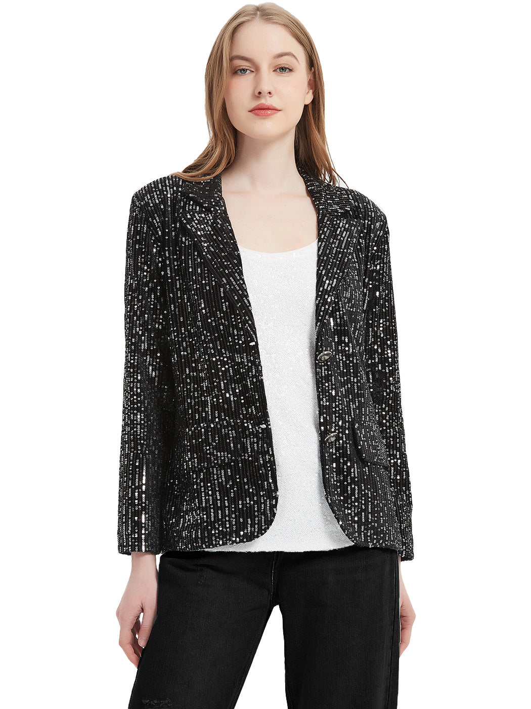 Evening Sparkle Sequin Blazer Jacket