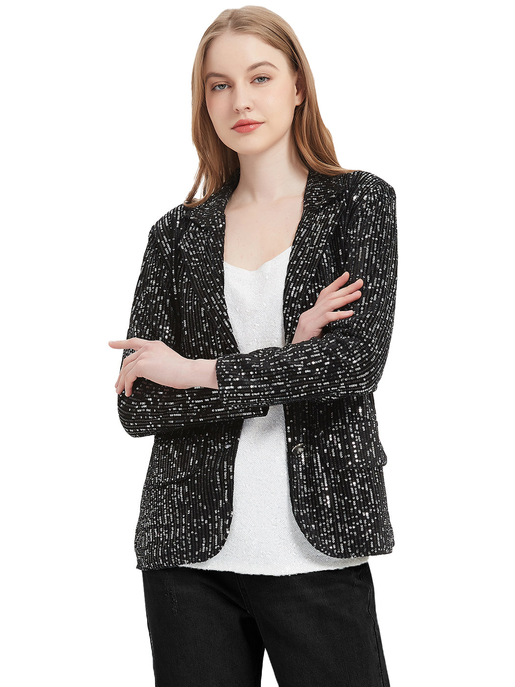 Evening Sparkle Sequin Blazer Jacket