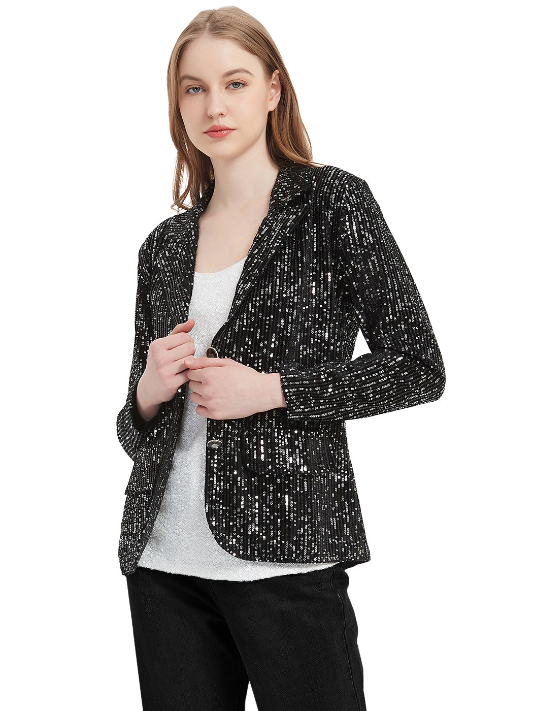 Evening Sparkle Sequin Blazer Jacket