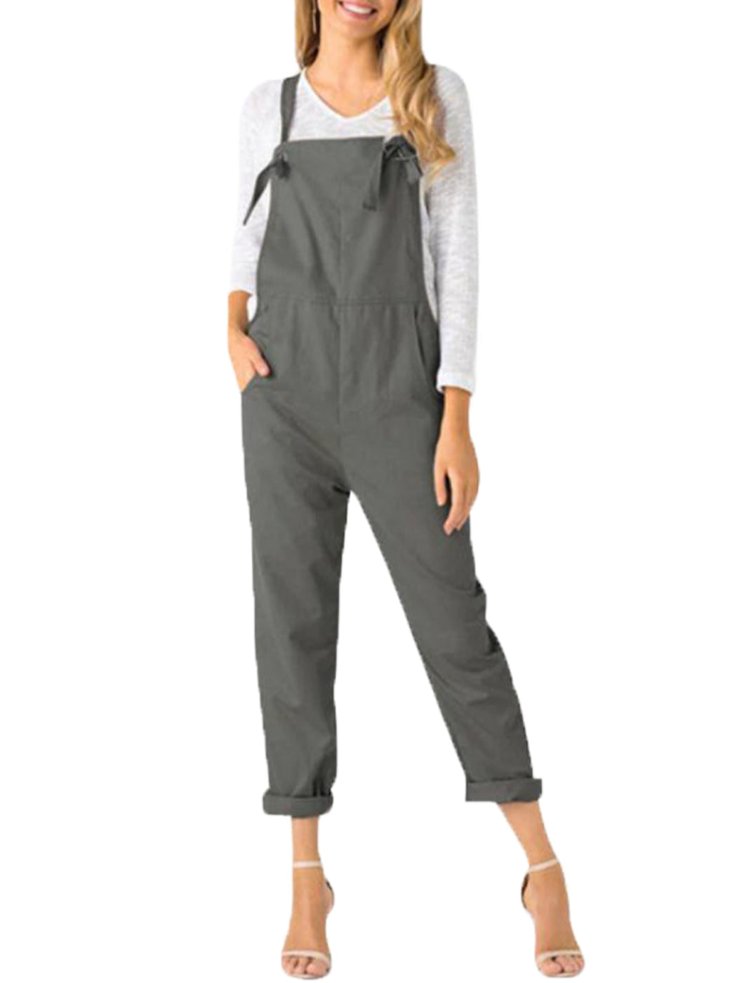 Corduroy Front Cropped Leg Overalls