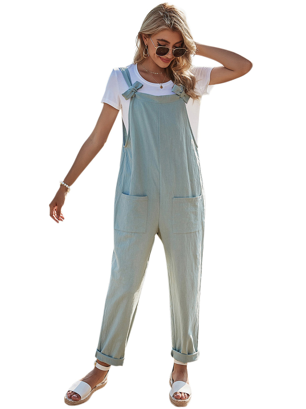 Corduroy Front Cropped Leg Overalls