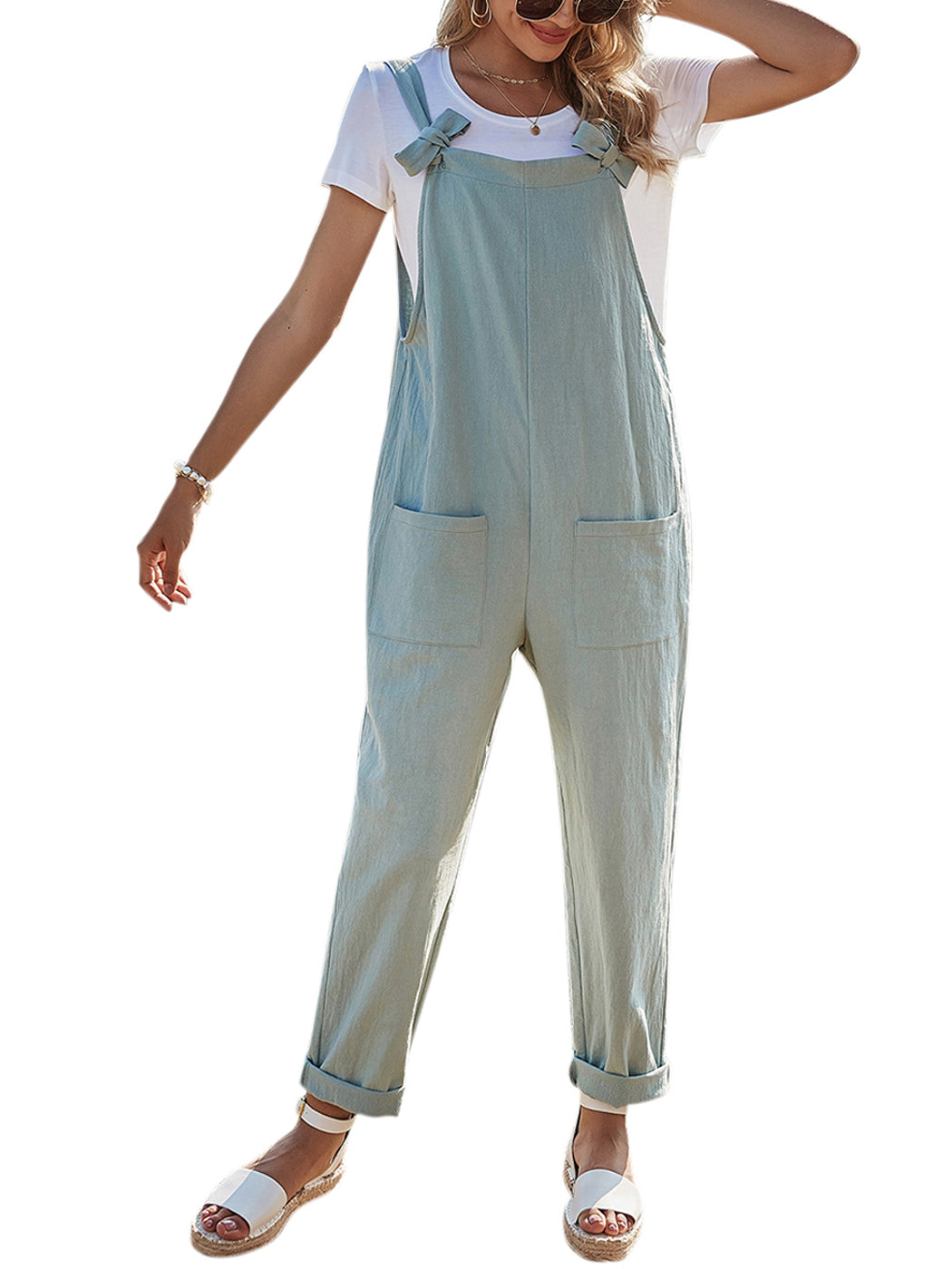 Corduroy Front Cropped Leg Overalls