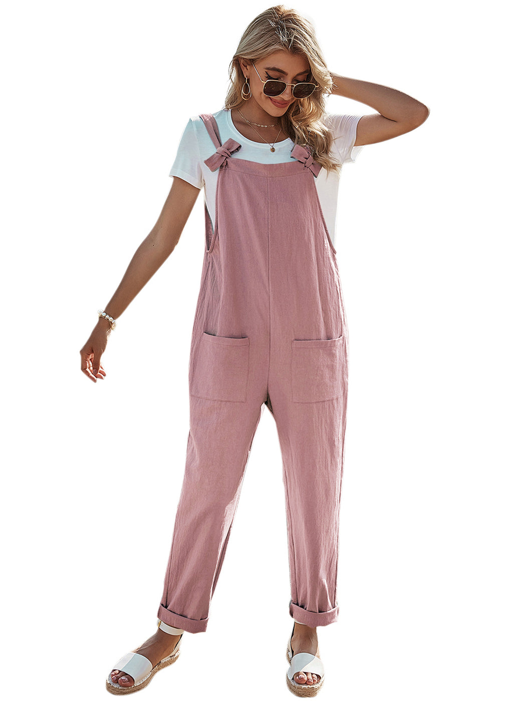 Corduroy Front Cropped Leg Overalls