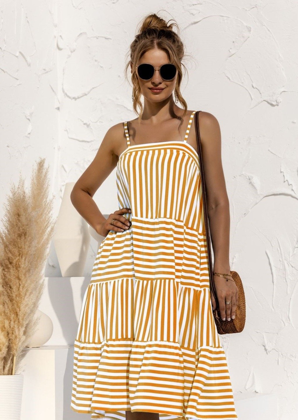 Striped Spring Ruffle Dress