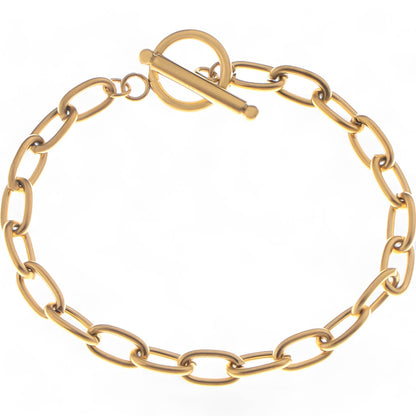 Alilang Women's Paperclip Chain Bracelet with Toggle Clasp