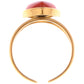 Alilang Gold Tone Heart Ring with Red Gemstone Accent