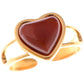 Alilang Gold Tone Heart Ring with Red Gemstone Accent