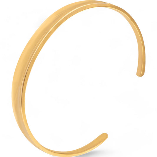 Alilang Women's Slim Polished Cuff Bracelet with Gold Tone Minimalist Jewelry Piece