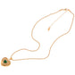 Alilang Gold Tone Heart Pendant Necklace with Green Gemstone and Crystal Accents