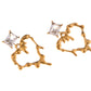 Alilang Gold-Plated Heart Drop Earrings with Crystal Stud Accents