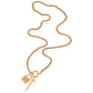 Alilang Gold-Tone Lock Pendant Necklace with Pearl and Initial Charm Details