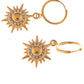 Alilang Gold Tone Sunburst Dangle Earrings with Rhinestone Accents