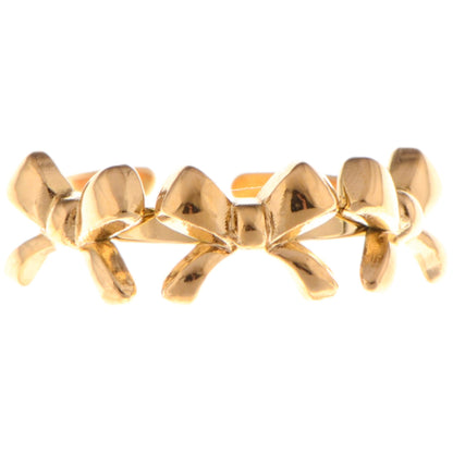 Alilang Gold Tone Bow Design Adjustable Ring with Triple Bow Accents