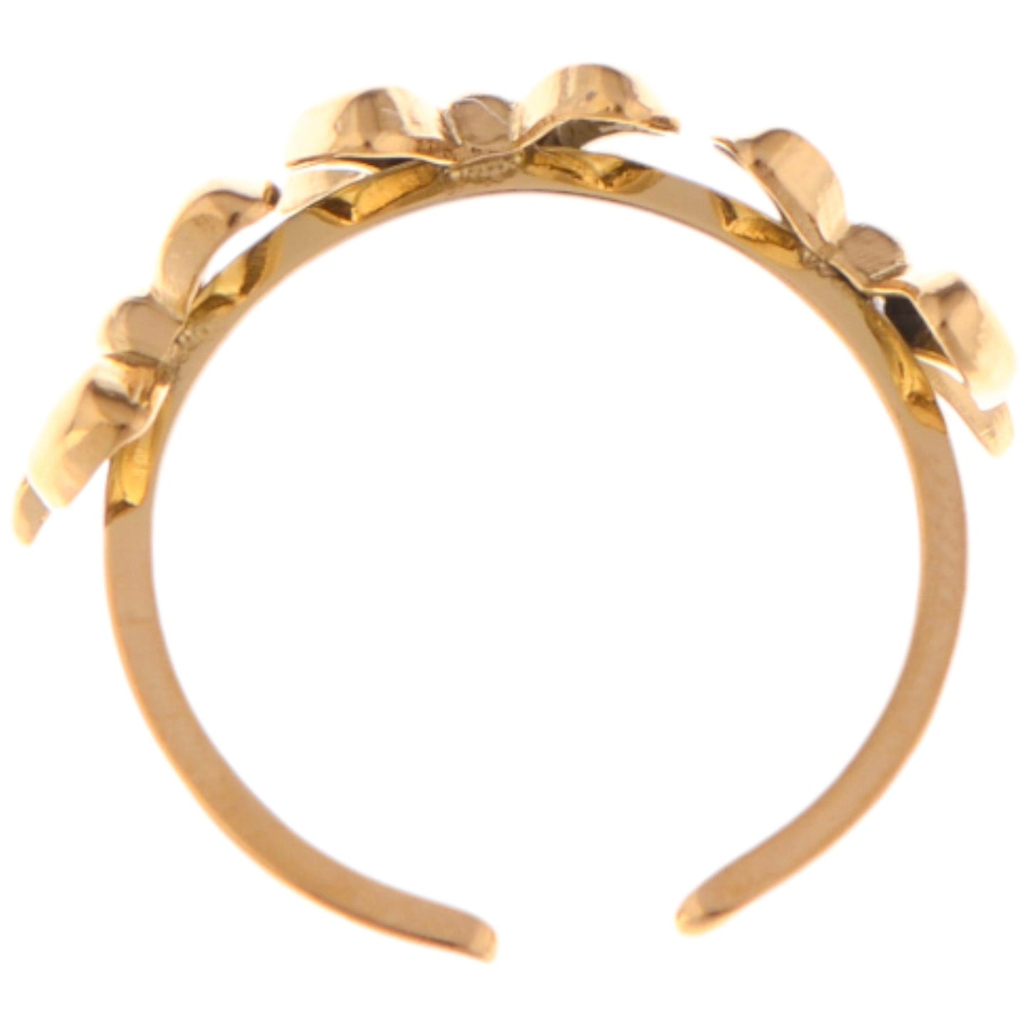 Alilang Gold Tone Bow Design Adjustable Ring with Triple Bow Accents