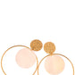 Alilang Gold Tone Textured Stud Earrings with Hoop and Disc Detail