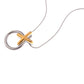 Alilang Two-Tone Circle and Cross Pendant Necklace with Snake Chain