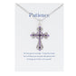 Alilang Purple Lavender Rhinestone Celtic Cross Pendant Necklace with Religious Gift Message Card & Envelope Christian Jewelry Gifts