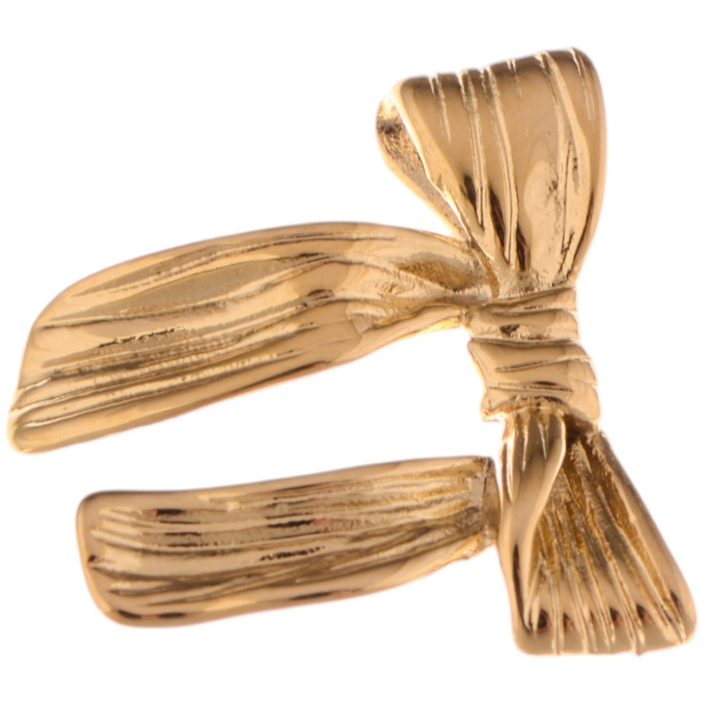 Alilang Gold Tone Textured Bow Stud Earrings for a Delicate Touch