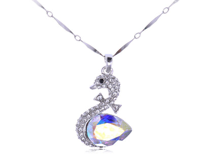 Alilang Element Aurora Borealis Teardrop Stone duck Pendant Necklace