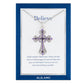 Alilang Purple Lavender Rhinestone Celtic Cross Pendant Necklace with Religious Gift Message Card & Envelope Christian Jewelry Gifts