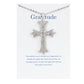 Alilang Silver Tone Clear Crystal Rhinestone Cross Patonce Pendant Necklace with Religious Gift Message Card & Envelope Christian Jewelry Gifts