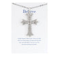 Alilang Silver Tone Clear Crystal Rhinestone Cross Patonce Pendant Necklace with Religious Gift Message Card & Envelope Christian Jewelry Gifts