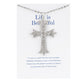 Alilang Silver Tone Clear Crystal Rhinestone Cross Patonce Pendant Necklace with Religious Gift Message Card & Envelope Christian Jewelry Gifts