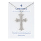 Alilang Silver Tone Clear Crystal Rhinestone Cross Patonce Pendant Necklace with Religious Gift Message Card & Envelope Christian Jewelry Gifts