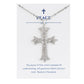 Alilang Silver Tone Clear Crystal Rhinestone Cross Patonce Pendant Necklace with Religious Gift Message Card & Envelope Christian Jewelry Gifts