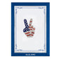 Alilang USA Flag Peace Sign Red White Blue Brooch Pin with Patriotic Gift Message Card & Envelope Jewelry Gifts