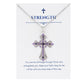 Alilang Purple Lavender Rhinestone Celtic Cross Pendant Necklace with Religious Gift Message Card & Envelope Christian Jewelry Gifts