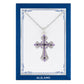 Alilang Purple Lavender Rhinestone Celtic Cross Pendant Necklace with Religious Gift Message Card & Envelope Christian Jewelry Gifts