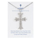 Alilang Silver Tone Clear Crystal Rhinestone Cross Patonce Pendant Necklace with Religious Gift Message Card & Envelope Christian Jewelry Gifts