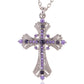 Alilang Purple Lavender Rhinestone Celtic Cross Pendant Necklace with Religious Gift Message Card & Envelope Christian Jewelry Gifts