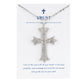 Alilang Silver Tone Clear Crystal Rhinestone Cross Patonce Pendant Necklace with Religious Gift Message Card & Envelope Christian Jewelry Gifts