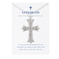 Alilang Silver Tone Clear Crystal Rhinestone Cross Patonce Pendant Necklace with Religious Gift Message Card & Envelope Christian Jewelry Gifts