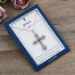 Alilang Purple Lavender Rhinestone Celtic Cross Pendant Necklace with Religious Gift Message Card & Envelope Christian Jewelry Gifts