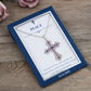 Alilang Purple Lavender Rhinestone Celtic Cross Pendant Necklace with Religious Gift Message Card & Envelope Christian Jewelry Gifts