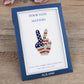 Alilang USA Flag Peace Sign Red White Blue Brooch Pin with Patriotic Gift Message Card & Envelope Jewelry Gifts