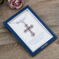 Alilang Purple Lavender Rhinestone Celtic Cross Pendant Necklace with Religious Gift Message Card & Envelope Christian Jewelry Gifts