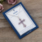 Alilang Purple Lavender Rhinestone Celtic Cross Pendant Necklace with Religious Gift Message Card & Envelope Christian Jewelry Gifts