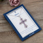 Alilang Purple Lavender Rhinestone Celtic Cross Pendant Necklace with Religious Gift Message Card & Envelope Christian Jewelry Gifts