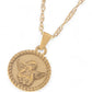 Alilang Women's Gold Tone Angel Medallion Pendant Necklace with Twisted Rope Chain