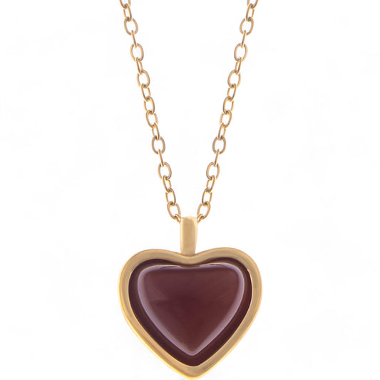Alilang Women's Heart-Shaped Pendant Necklace with Chain