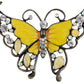 Antique Green Enamel Opal Butterfly Insect Brooch Pin