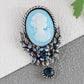 Alilang Vintage Inspired Crystal Rhinestone Victorian Lady Cameo Brooch Pin Maiden Flower Pendant